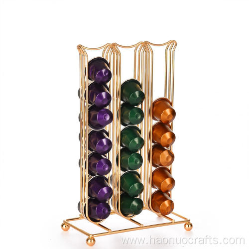 Electroplated gold capsule storage rack